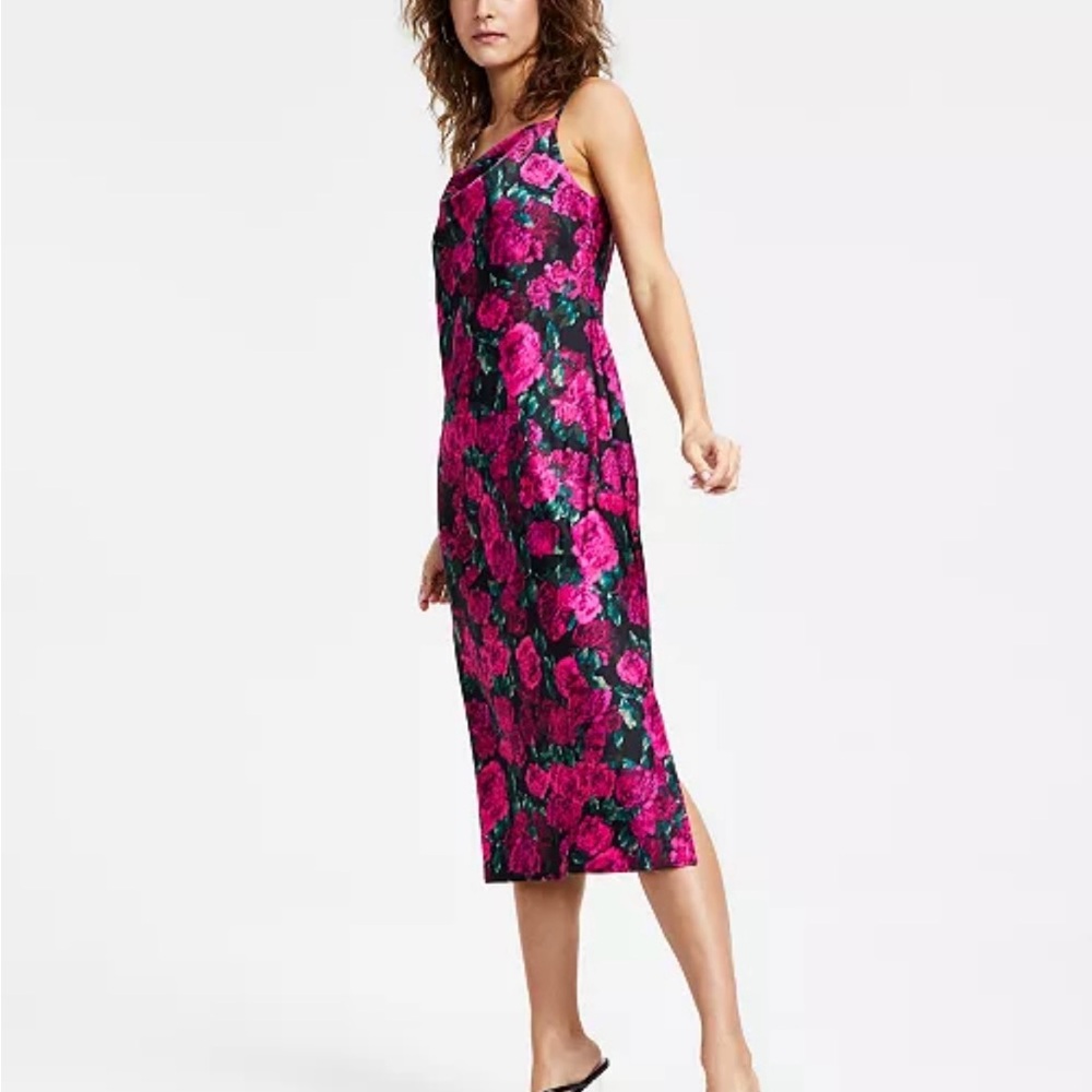 Bar III Floral Pink Sleeveless Dress